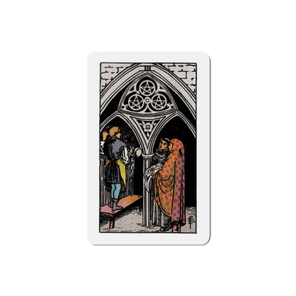 The 3 of Pentacles (Tarot Card) Die-Cut Magnet-3 Inch-The Sticker Space