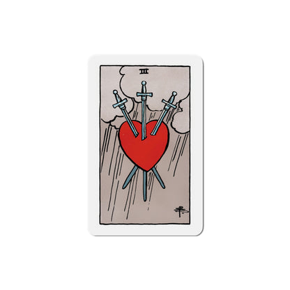 The 3 of Swords (Tarot Card) Die-Cut Magnet-6 Inch-The Sticker Space