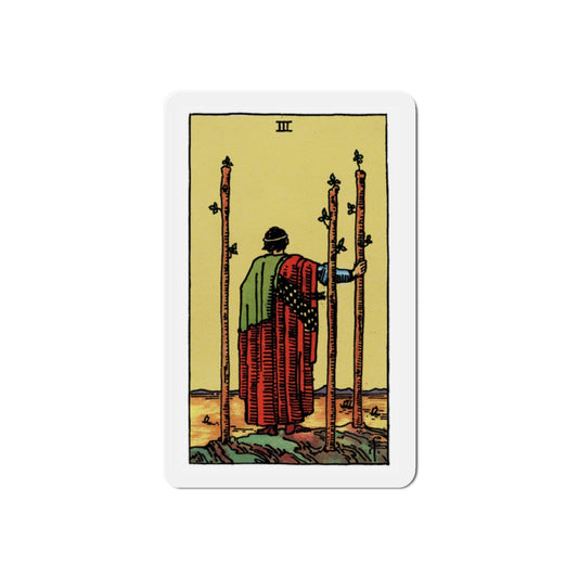 The 3 of Wands (Tarot Card) Die-Cut Magnet-2 Inch-The Sticker Space