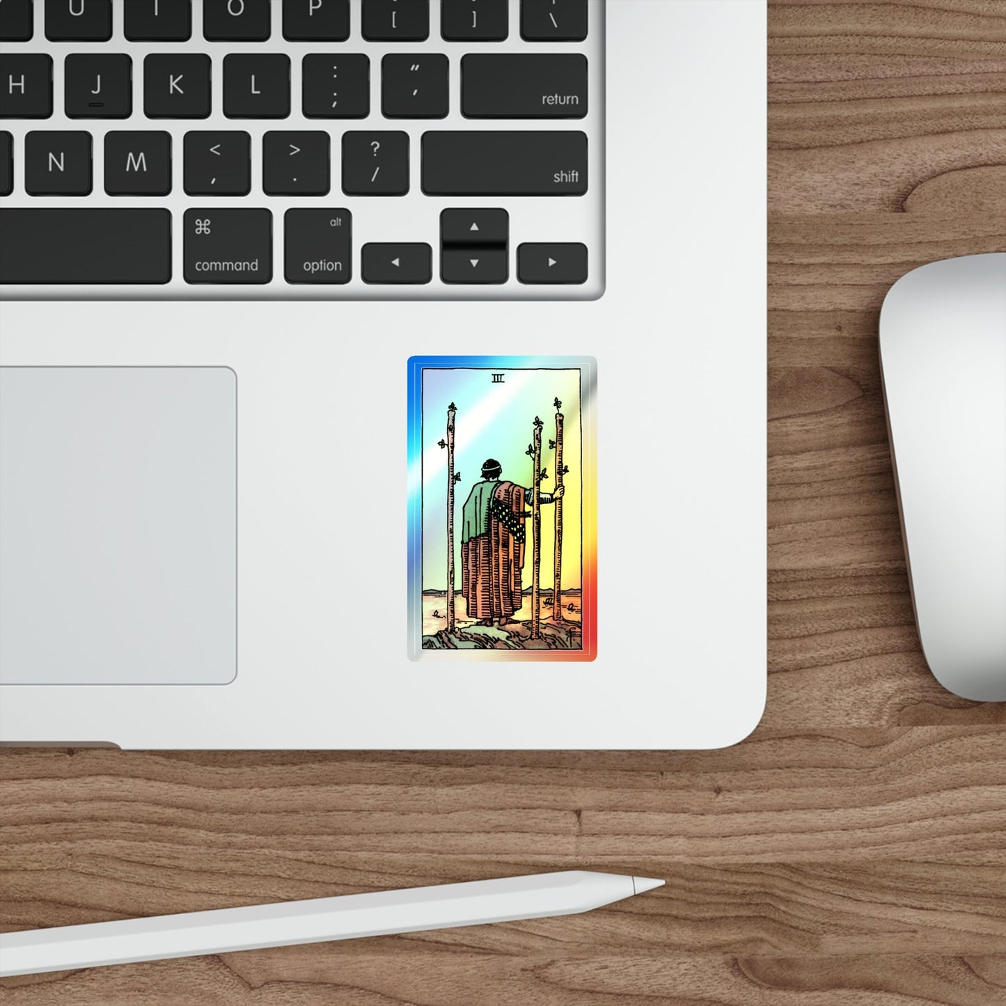 The 3 of Wands (Tarot Card) Holographic STICKER Die-Cut Vinyl Decal-The Sticker Space