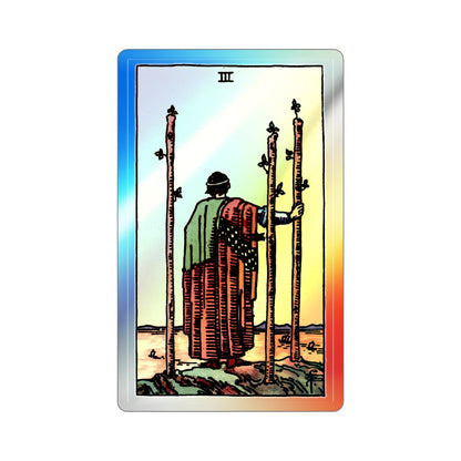 The 3 of Wands (Tarot Card) Holographic STICKER Die-Cut Vinyl Decal-2 Inch-The Sticker Space