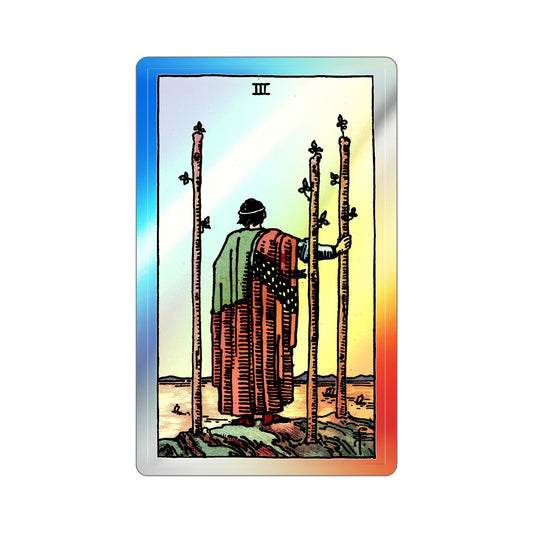 The 3 of Wands (Tarot Card) Holographic STICKER Die-Cut Vinyl Decal-6 Inch-The Sticker Space