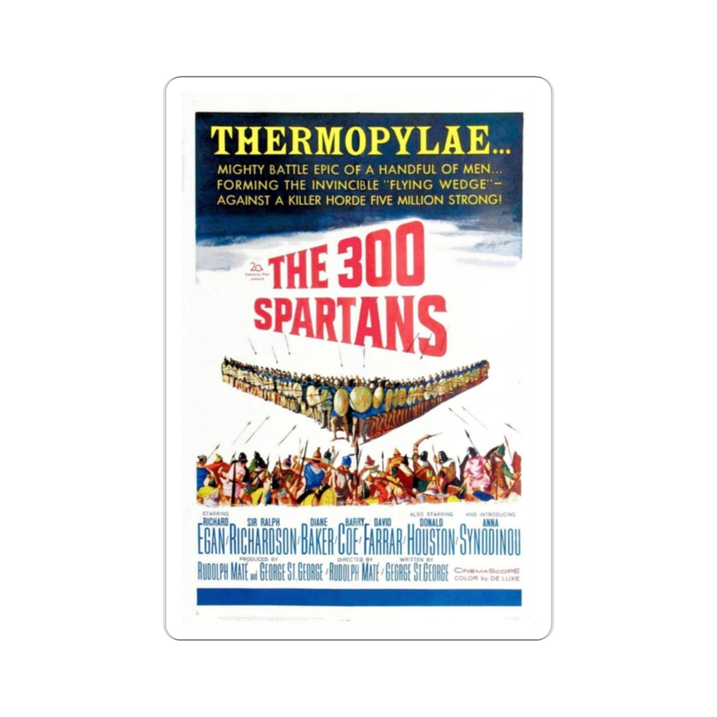 The 300 Spartans 1962 Movie Poster STICKER Vinyl Die-Cut Decal-2 Inch-The Sticker Space