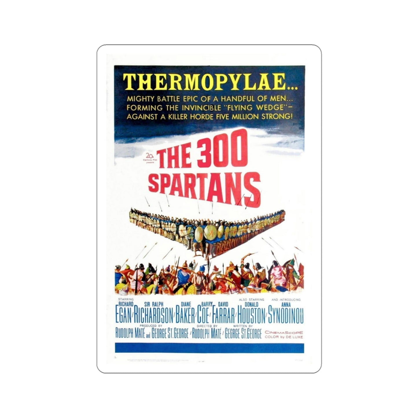 The 300 Spartans 1962 Movie Poster STICKER Vinyl Die-Cut Decal-4 Inch-The Sticker Space