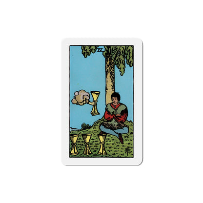 The 4 of Cups (Tarot Card) Die-Cut Magnet-5" x 5"-The Sticker Space