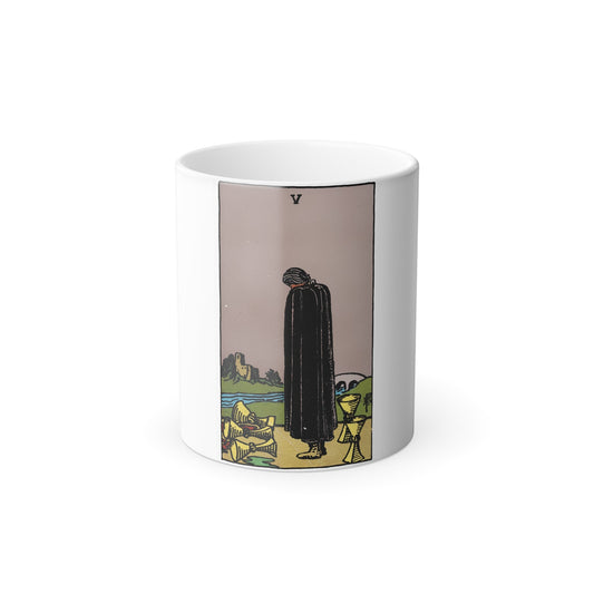 The 5 of Cups (Tarot Card) Color Changing Mug 11oz-11oz-The Sticker Space