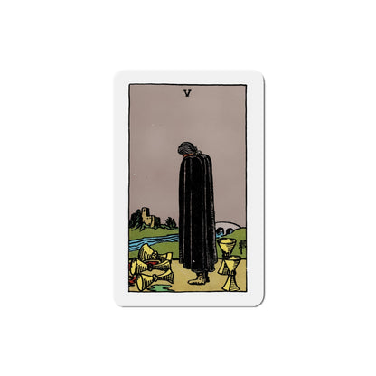 The 5 of Cups (Tarot Card) Die-Cut Magnet-5 Inch-The Sticker Space