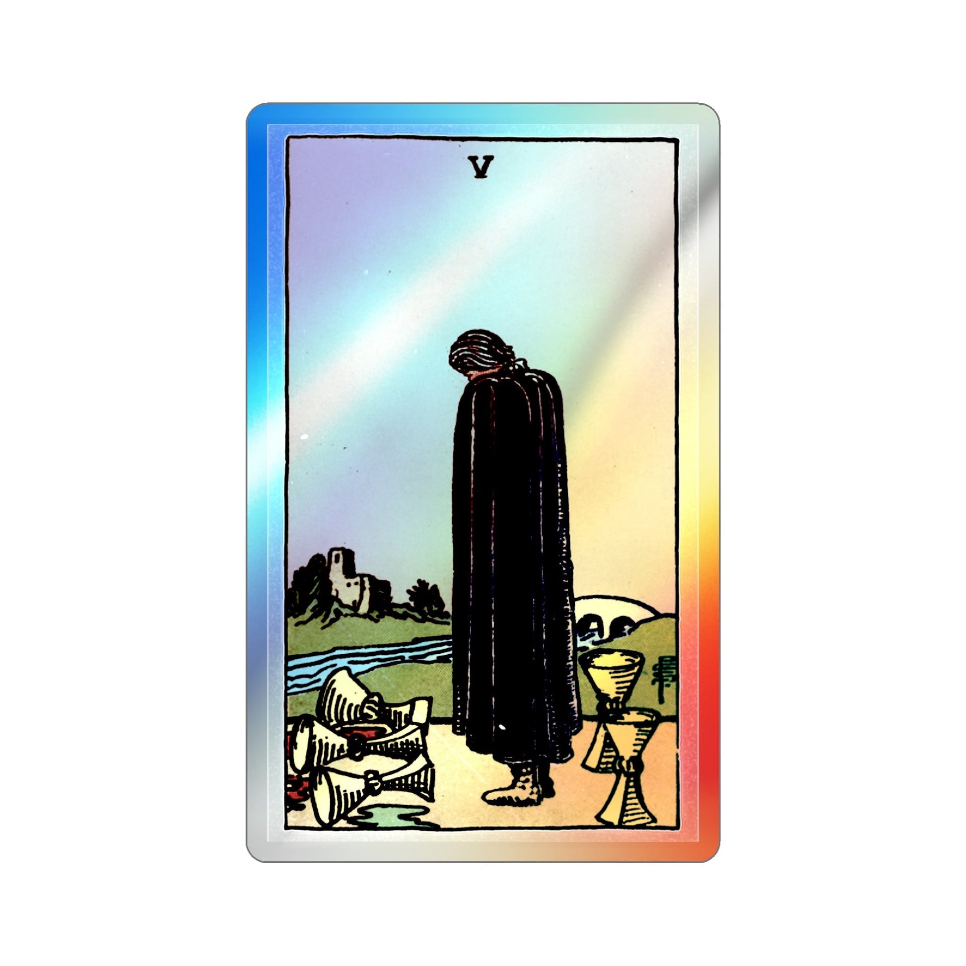 The 5 of Cups (Tarot Card) Holographic STICKER Die-Cut Vinyl Decal-2 Inch-The Sticker Space