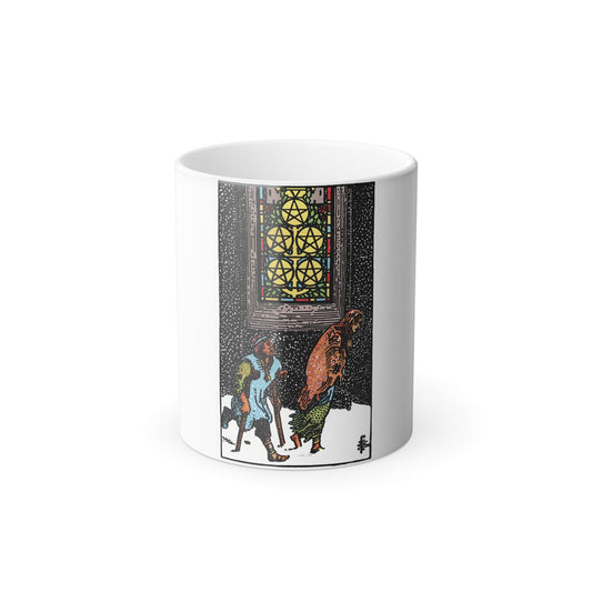 The 5 of Pentacles (Tarot Card) Color Changing Mug 11oz-11oz-The Sticker Space