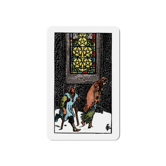 The 5 of Pentacles (Tarot Card) Die-Cut Magnet-2 Inch-The Sticker Space
