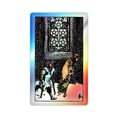 The 5 of Pentacles (Tarot Card) Holographic STICKER Die-Cut Vinyl Decal-2 Inch-The Sticker Space