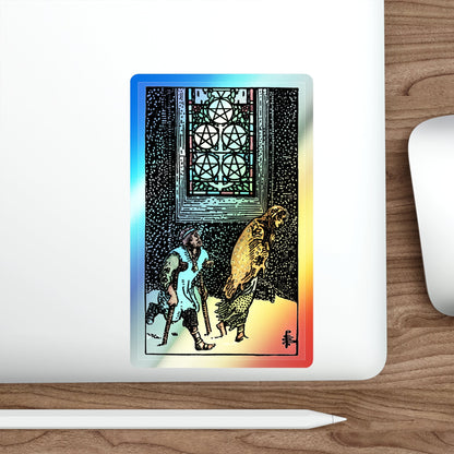 The 5 of Pentacles (Tarot Card) Holographic STICKER Die-Cut Vinyl Decal-The Sticker Space