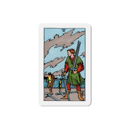 The 5 of Swords (Tarot Card) Die-Cut Magnet-4 Inch-The Sticker Space