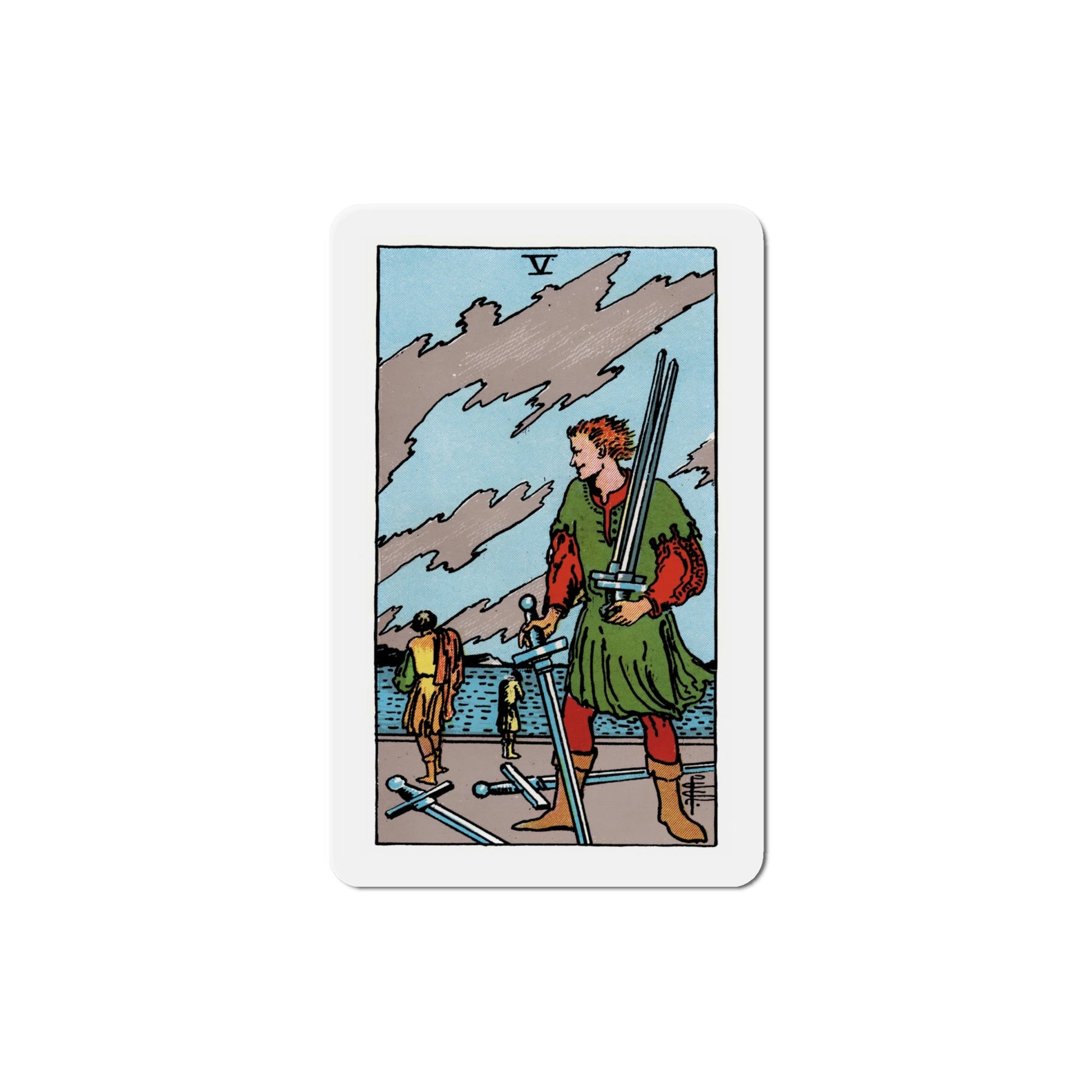 The 5 of Swords (Tarot Card) Die-Cut Magnet-6 Inch-The Sticker Space