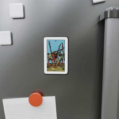 The 5 of Wands (Tarot Card) Die-Cut Magnet-The Sticker Space