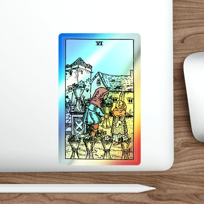 The 6 of Cups (Tarot Card) Holographic STICKER Die-Cut Vinyl Decal-The Sticker Space