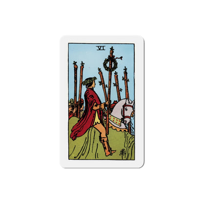The 6 of Wands (Tarot Card) Die-Cut Magnet-3 Inch-The Sticker Space