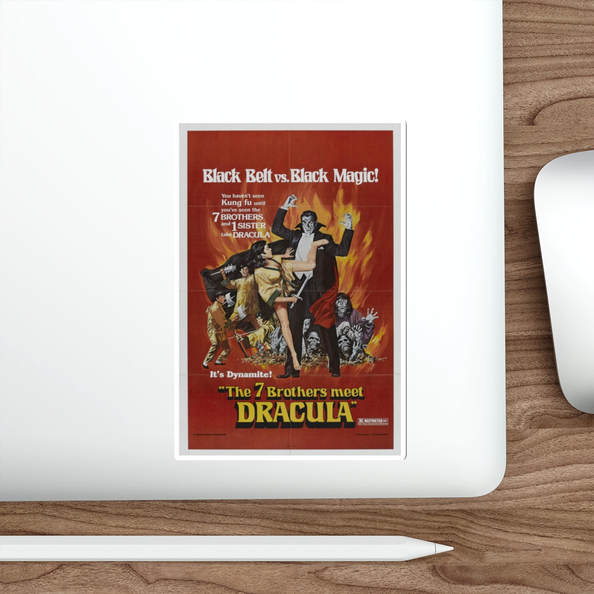 THE 7 BROTHERS MEET DRACULA 1974 Movie Poster STICKER Vinyl Die-Cut Decal-The Sticker Space