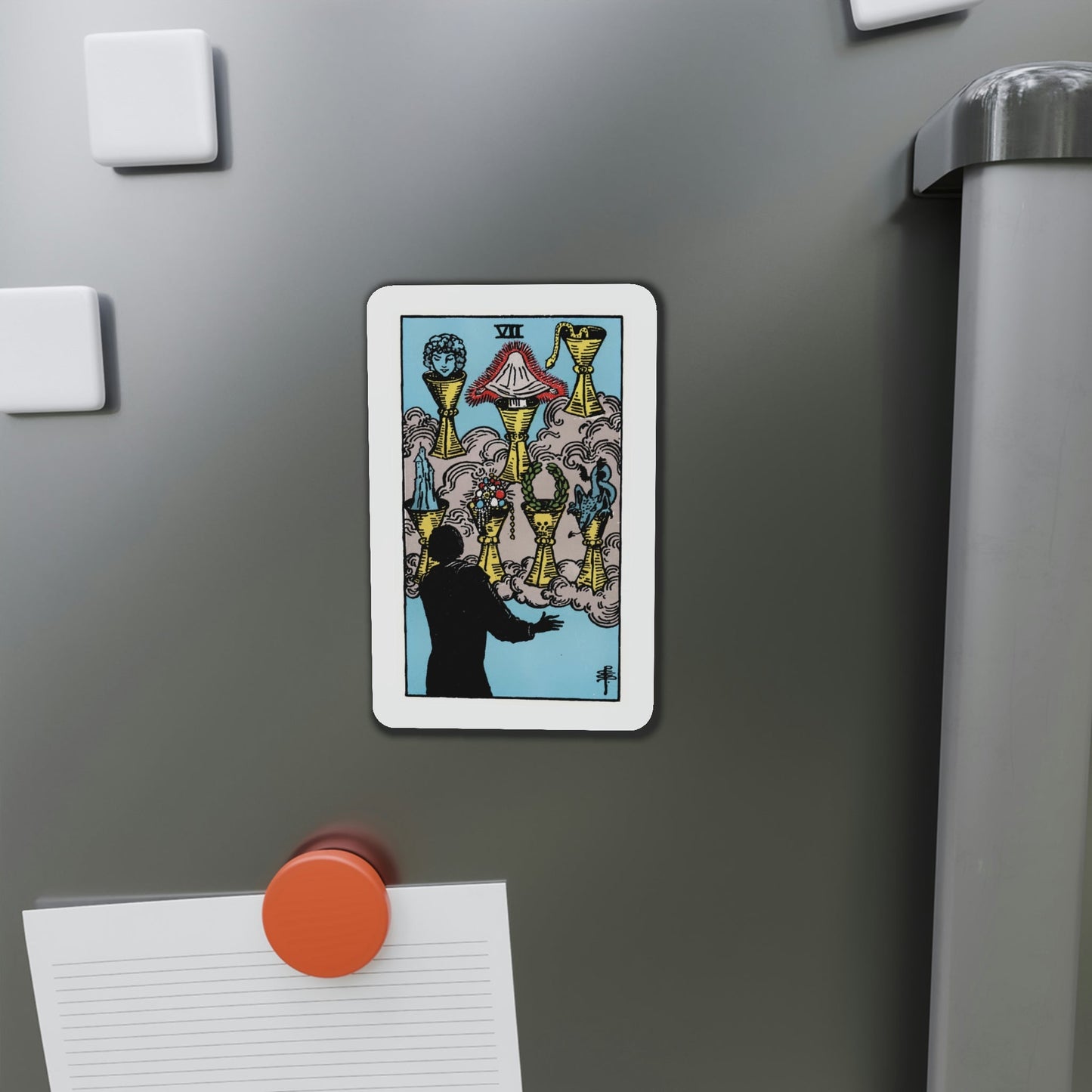 The 7 of Cups (Tarot Card) Die-Cut Magnet-The Sticker Space