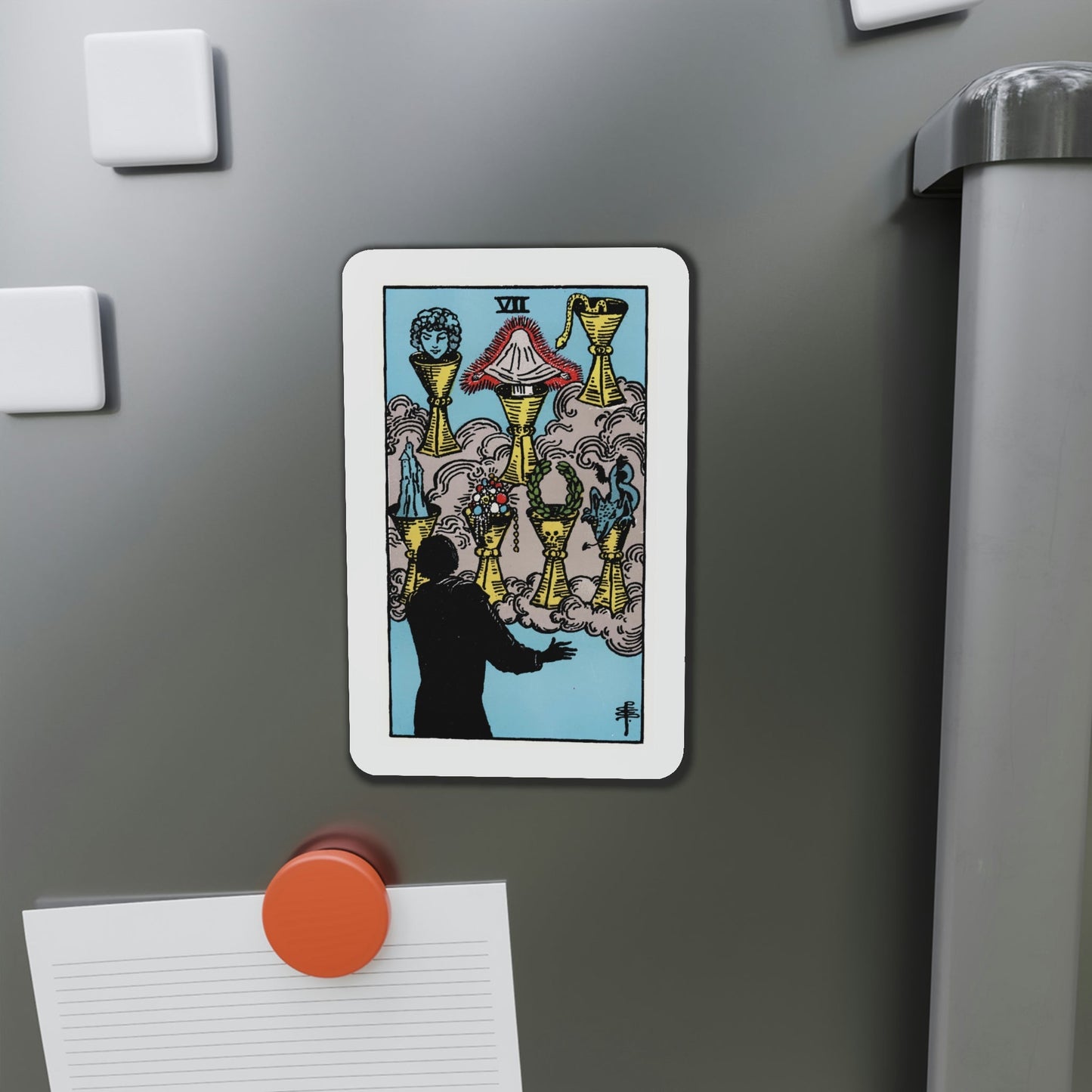 The 7 of Cups (Tarot Card) Die-Cut Magnet-The Sticker Space