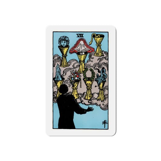 The 7 of Cups (Tarot Card) Die-Cut Magnet-2 Inch-The Sticker Space