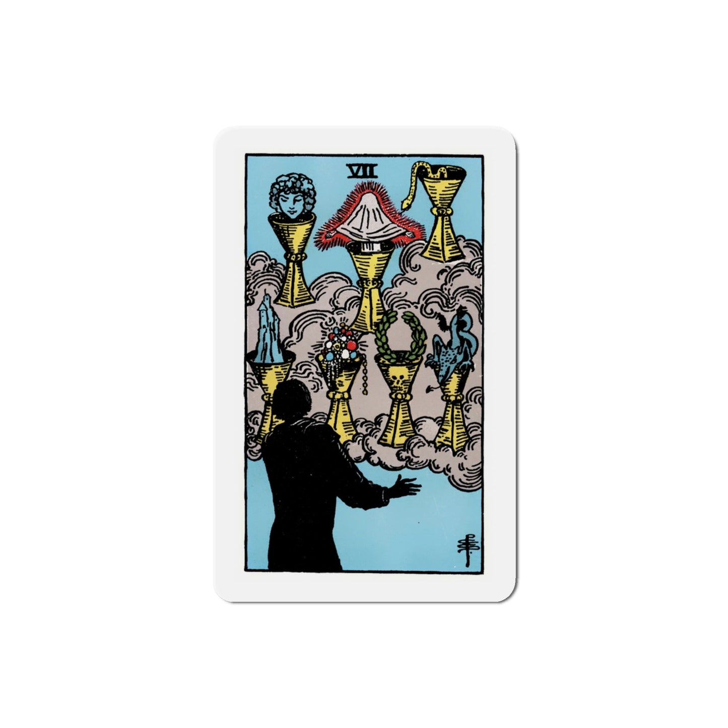 The 7 of Cups (Tarot Card) Die-Cut Magnet-3 Inch-The Sticker Space
