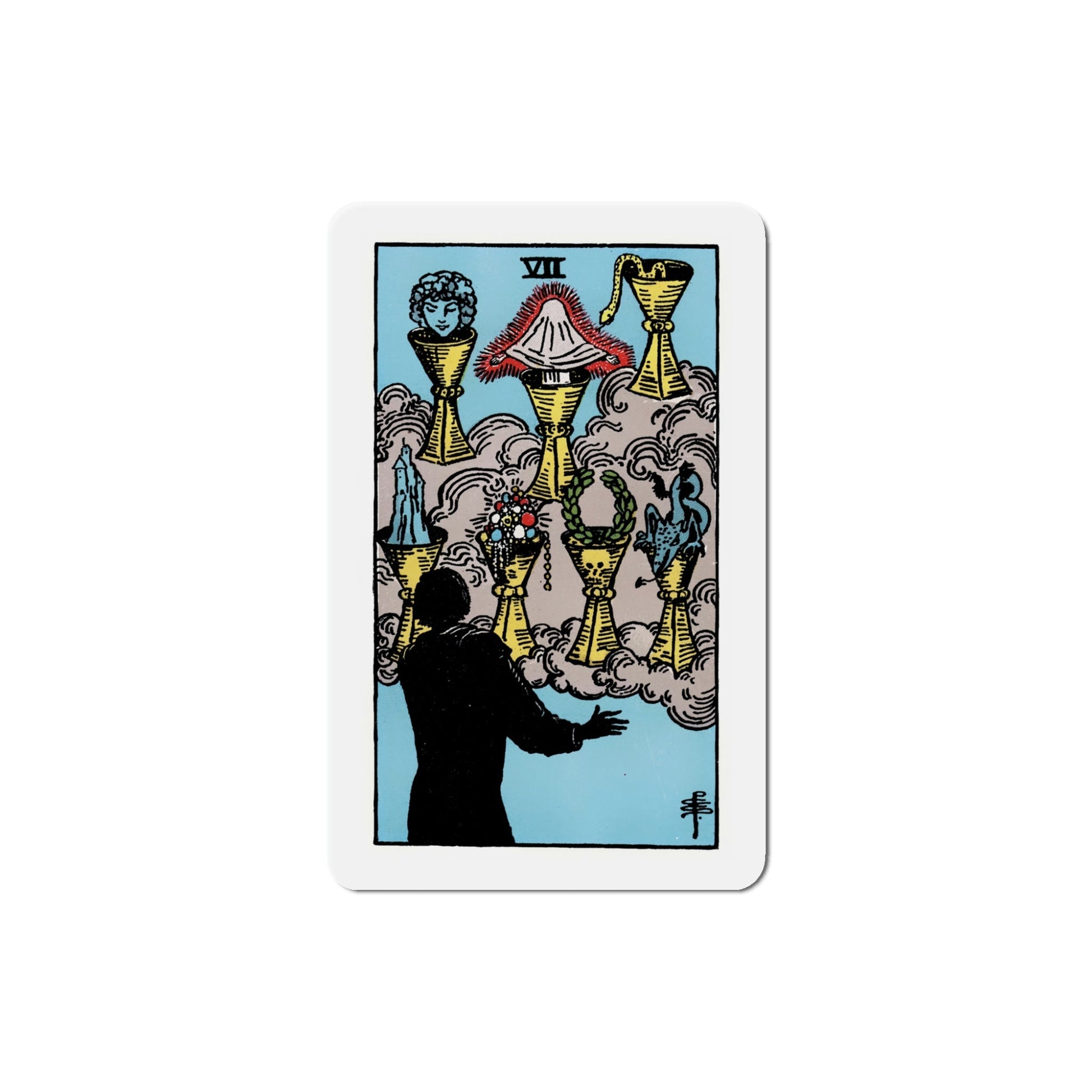 The 7 of Cups (Tarot Card) Die-Cut Magnet-5 Inch-The Sticker Space