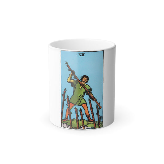 The 7 of Wands (Tarot Card) Color Changing Mug 11oz-11oz-The Sticker Space