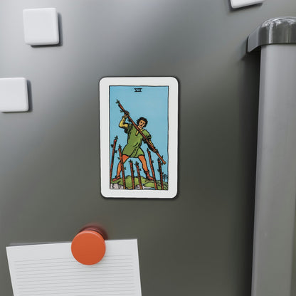 The 7 of Wands (Tarot Card) Die-Cut Magnet-The Sticker Space