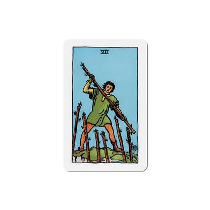 The 7 of Wands (Tarot Card) Die-Cut Magnet-5 Inch-The Sticker Space