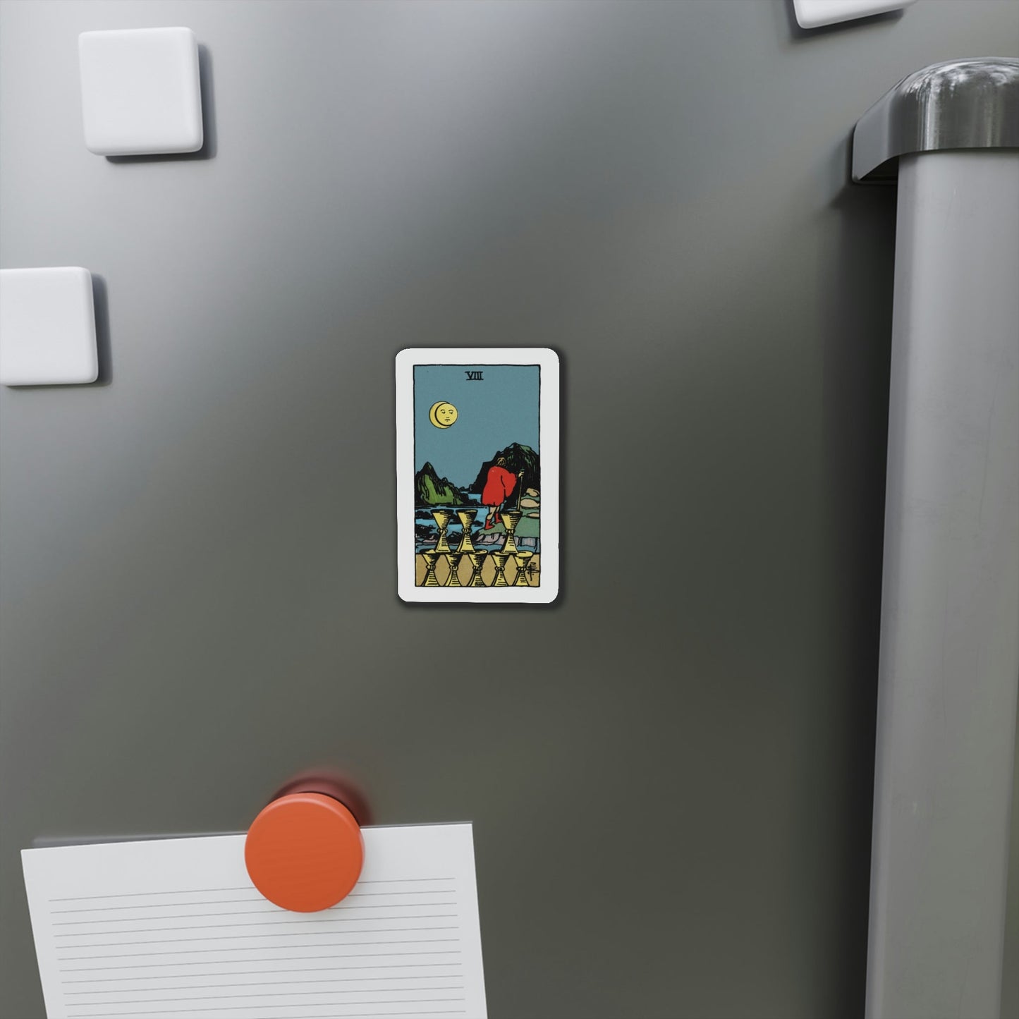The 8 of Cups (Tarot Card) Die-Cut Magnet-The Sticker Space