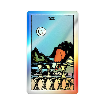 The 8 of Cups (Tarot Card) Holographic STICKER Die-Cut Vinyl Decal-The Sticker Space