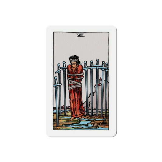 The 8 of Swords (Tarot Card) Die-Cut Magnet-2 Inch-The Sticker Space