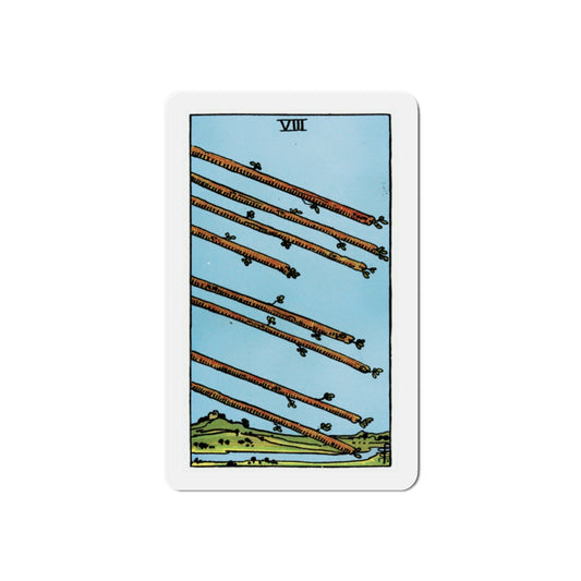 The 8 of Wands (Tarot Card) Die-Cut Magnet-2 Inch-The Sticker Space