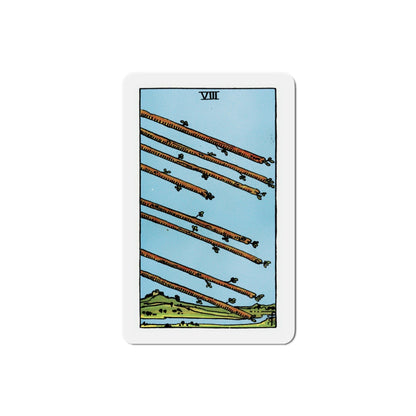 The 8 of Wands (Tarot Card) Die-Cut Magnet-3 Inch-The Sticker Space
