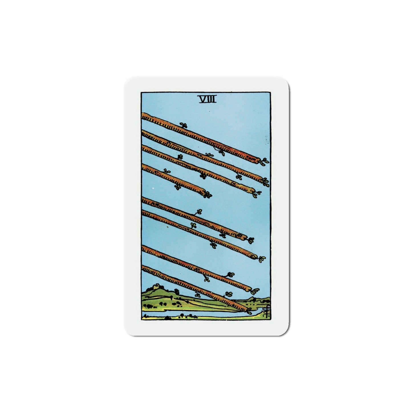 The 8 of Wands (Tarot Card) Die-Cut Magnet-5 Inch-The Sticker Space