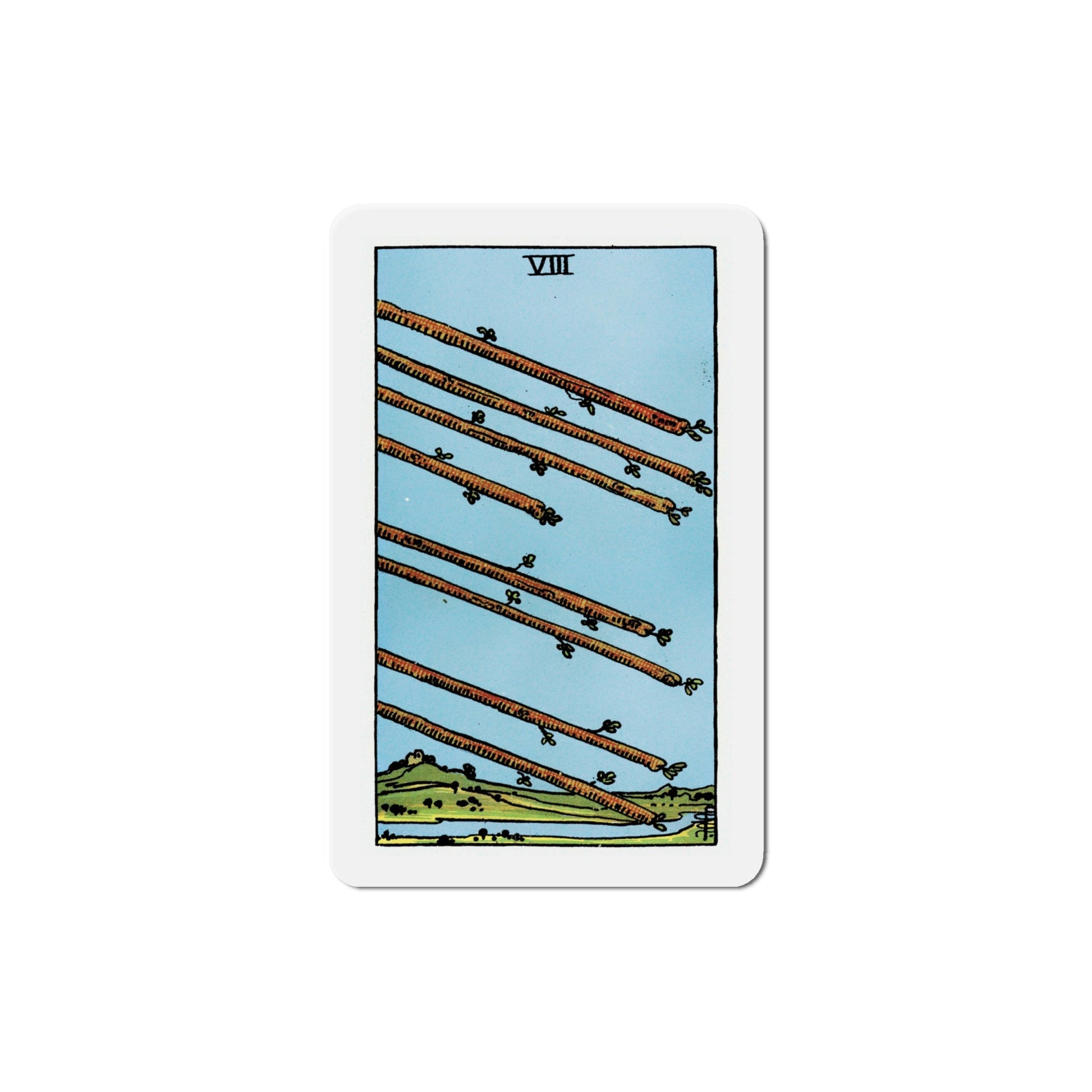 The 8 of Wands (Tarot Card) Die-Cut Magnet-6 Inch-The Sticker Space