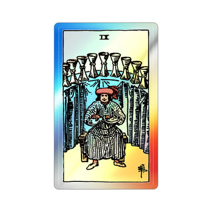 The 9 of Cups (Tarot Card) Holographic STICKER Die-Cut Vinyl Decal-2 Inch-The Sticker Space