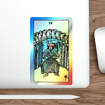 The 9 of Cups (Tarot Card) Holographic STICKER Die-Cut Vinyl Decal-The Sticker Space