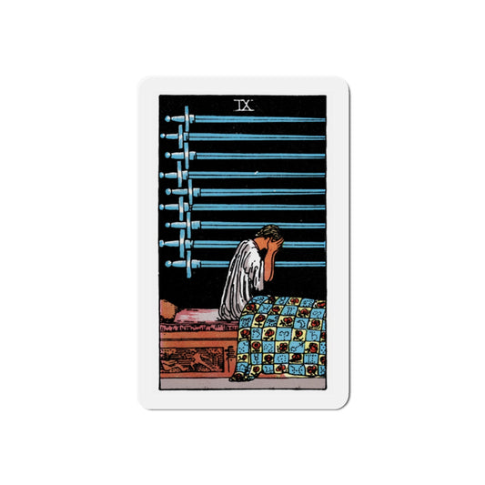 The 9 of Swords (Tarot Card) Die-Cut Magnet-2 Inch-The Sticker Space