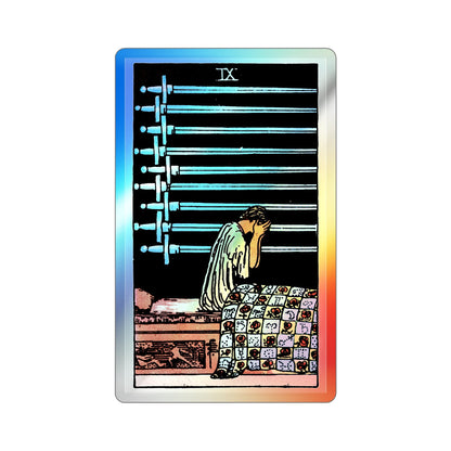 The 9 of Swords (Tarot Card) Holographic STICKER Die-Cut Vinyl Decal-5 Inch-The Sticker Space