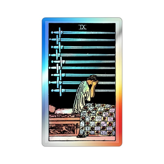 The 9 of Swords (Tarot Card) Holographic STICKER Die-Cut Vinyl Decal-6 Inch-The Sticker Space