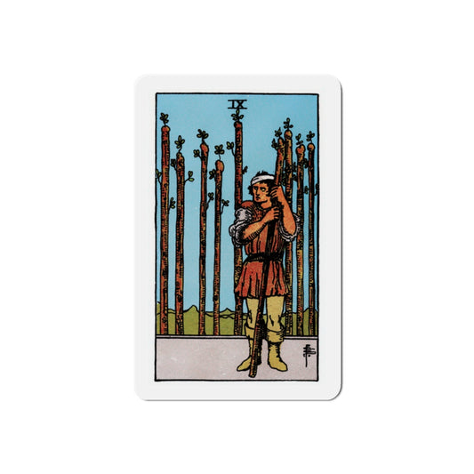 The 9 of Wands (Tarot Card) Die-Cut Magnet-2 Inch-The Sticker Space