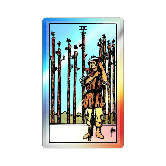 The 9 of Wands (Tarot Card) Holographic STICKER Die-Cut Vinyl Decal-6 Inch-The Sticker Space