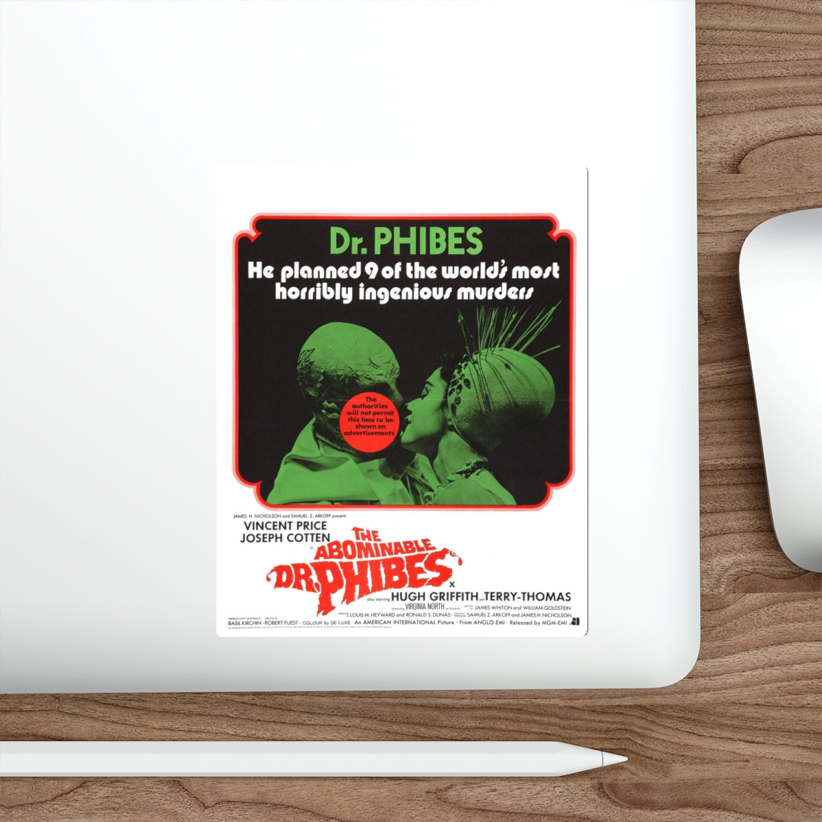 THE ABOMINABLE DR. PHIBES (2) 1971 Movie Poster STICKER Vinyl Die-Cut Decal-The Sticker Space