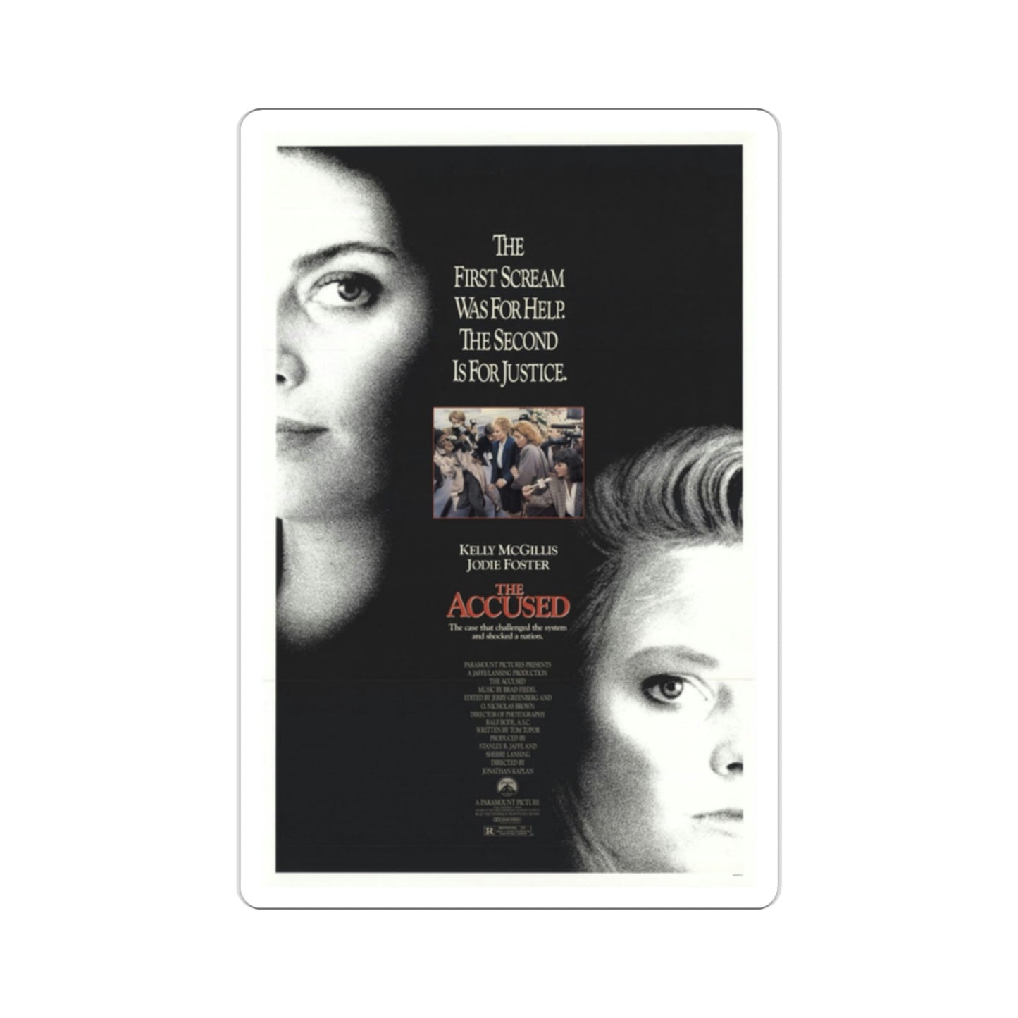 The Accused 1988 Movie Poster STICKER Vinyl Die-Cut Decal-2 Inch-The Sticker Space