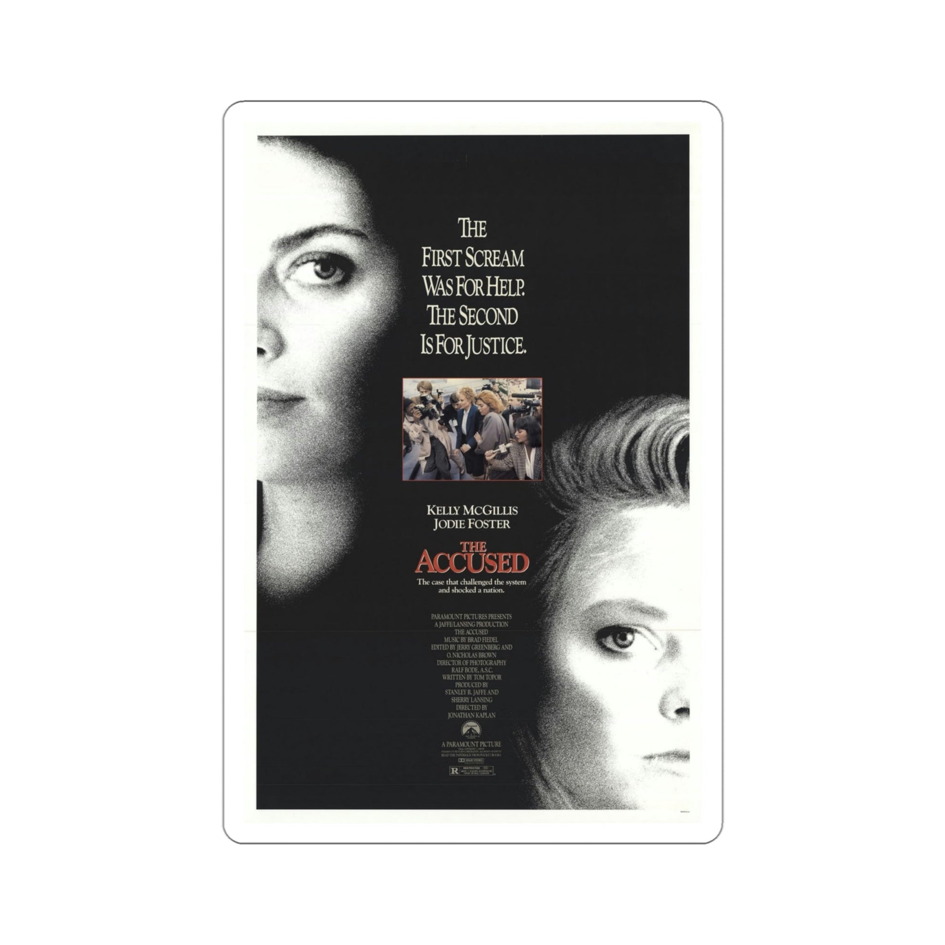 The Accused 1988 Movie Poster STICKER Vinyl Die-Cut Decal-4 Inch-The Sticker Space