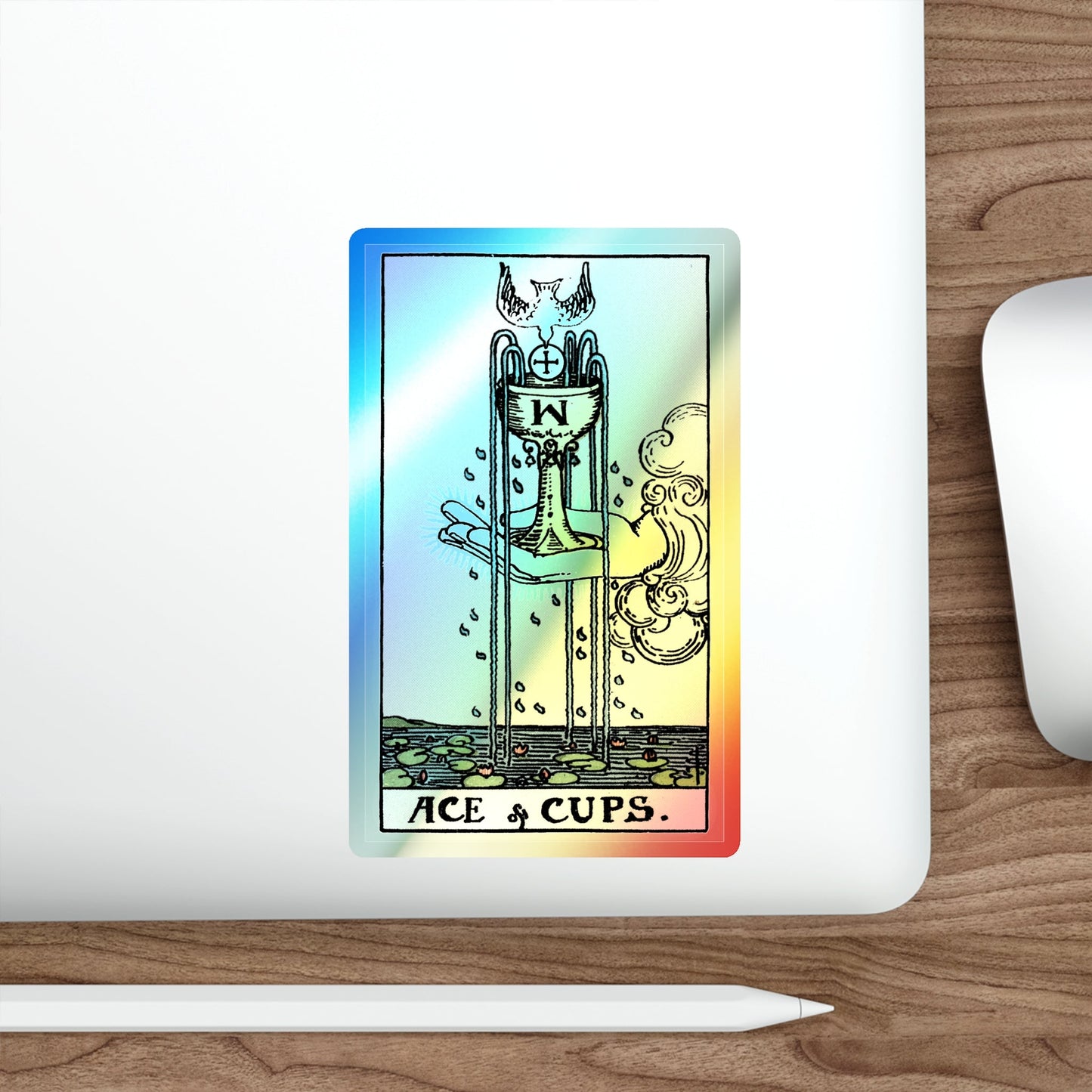 The Ace of Cups (Tarot Card) Holographic STICKER Die-Cut Vinyl Decal-The Sticker Space