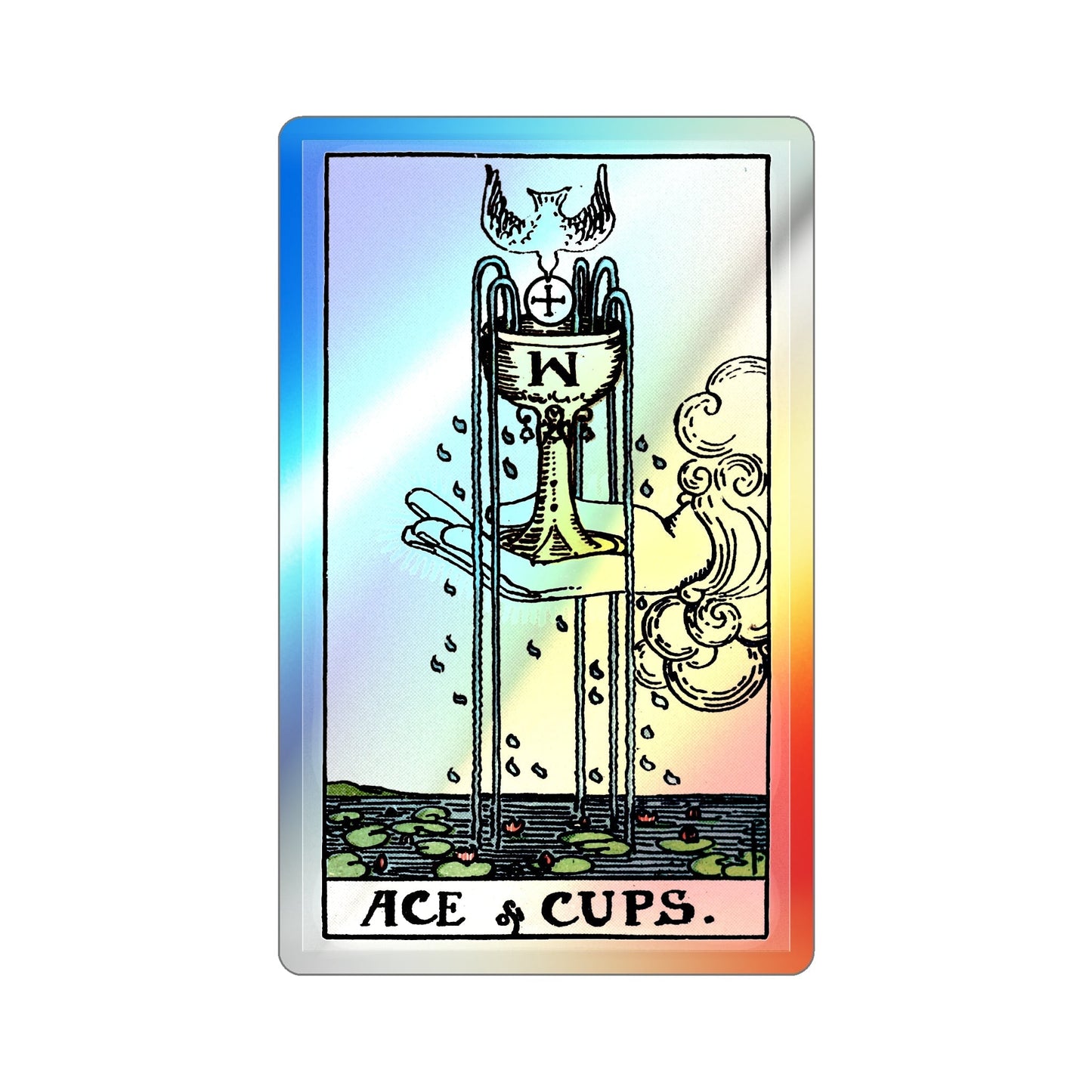 The Ace of Cups (Tarot Card) Holographic STICKER Die-Cut Vinyl Decal-5 Inch-The Sticker Space