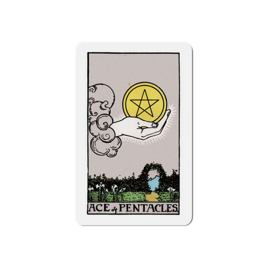 The Ace of Pentacles (Tarot Card) Die-Cut Magnet-2 Inch-The Sticker Space